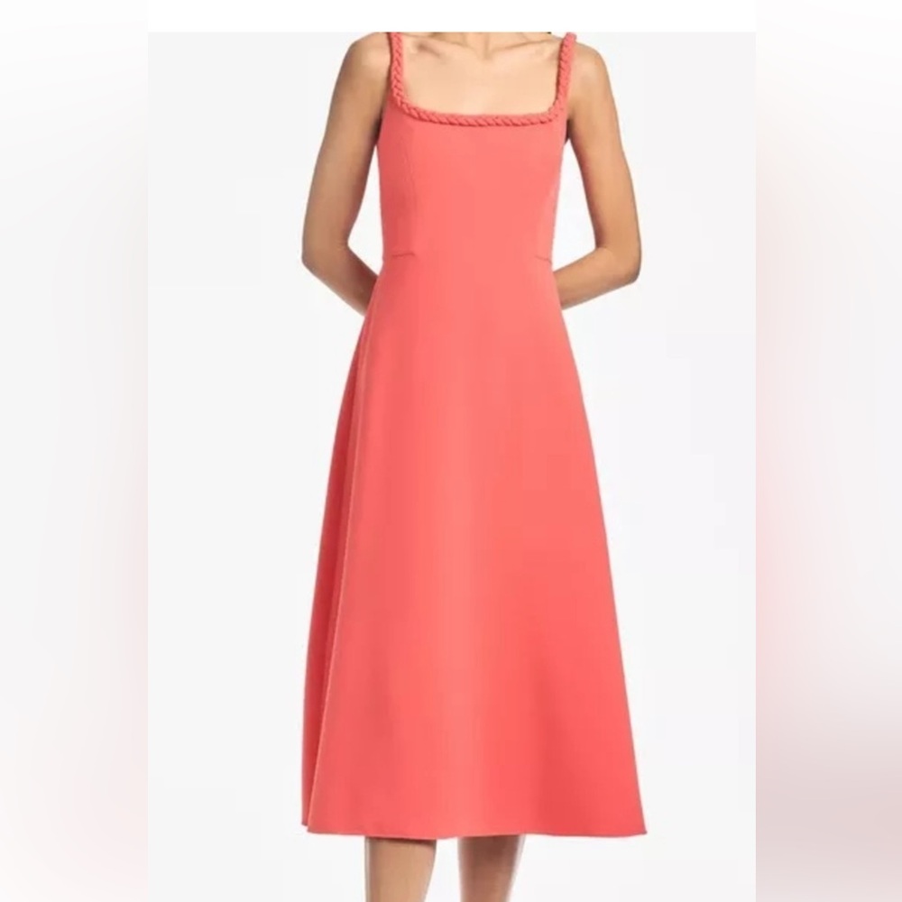 Sachin & Babi Steph Sleeveless Coral Midi Dress Size 8